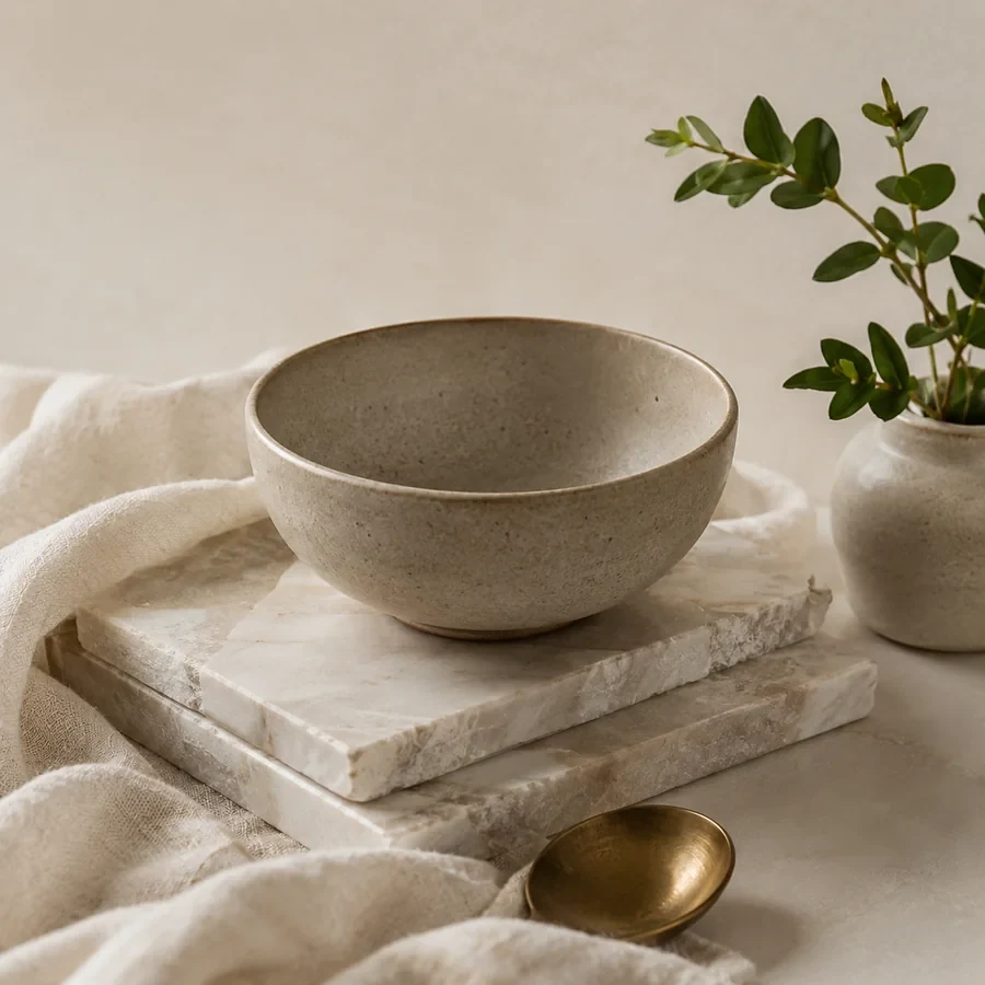 Neutral ceramic tableware
