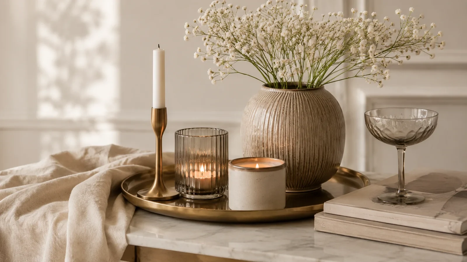 Neutral homeware arrangement